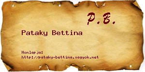 Pataky Bettina névjegykártya